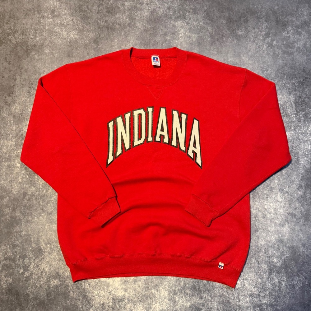 Vintage Russell Athletic Indiana Hoosiers Sweatshirt Red Mens XXXL Made in USA